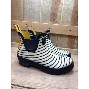 Joules Wellibob Womens Striped Ankle Rain Boots Size 7